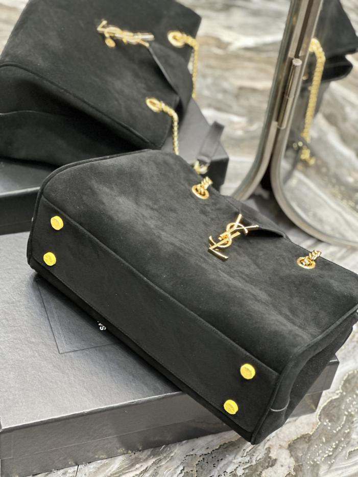 SAINT LAURENT [Suede Black] Borsa tote grande in pelle scamosciata