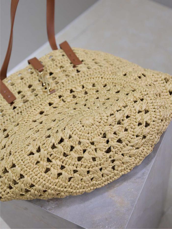 Borsa tote in paglia cava SAINT LAURENT