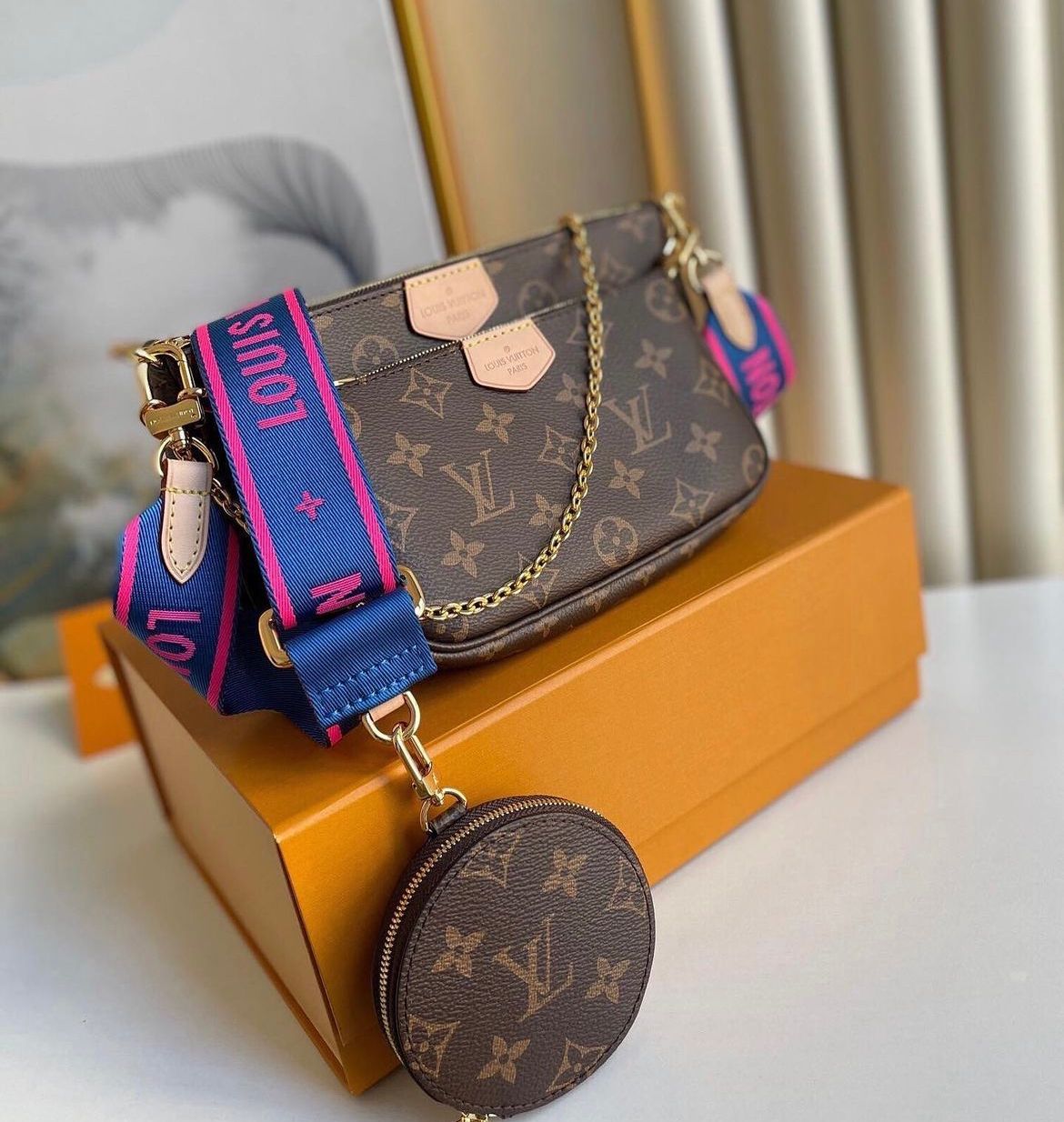 Multi Pochette Accessoires - Tela Monogram Verde Kaki