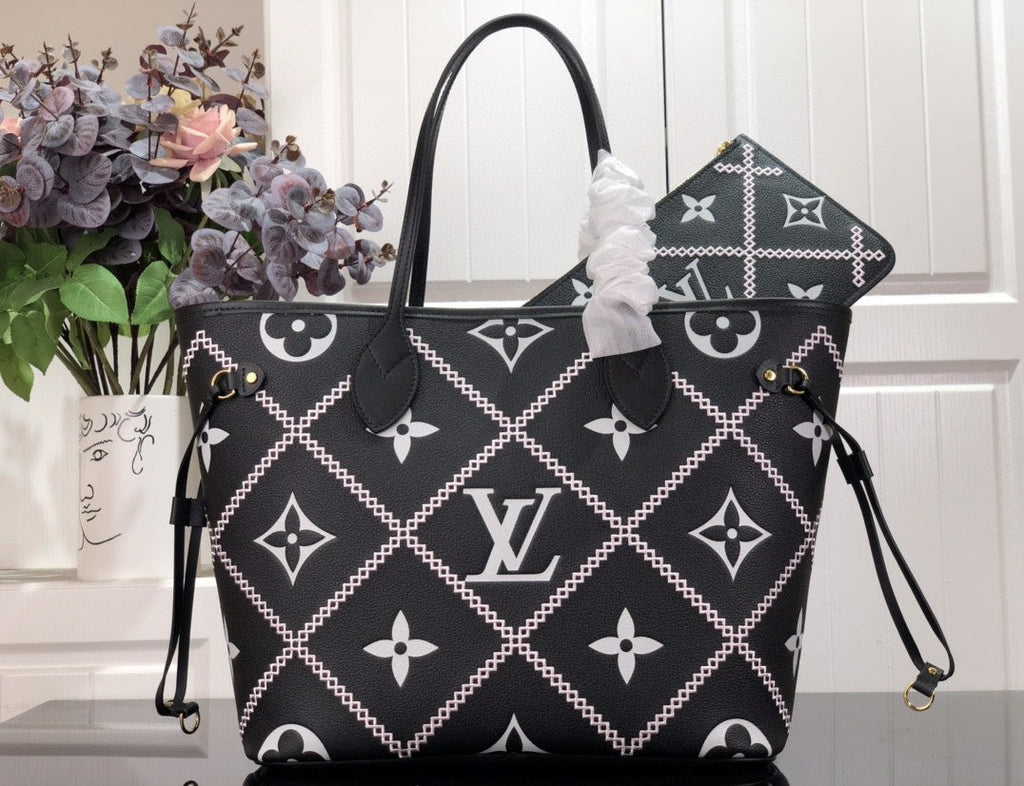 Louis Vuitton Neverfull MM in Tela Damier Azur - Rosa Ballerina